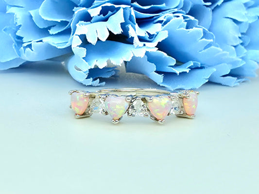 Heart Opal Stacker Ring
