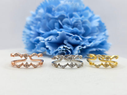 Dual Band Stacker Ring- Pat