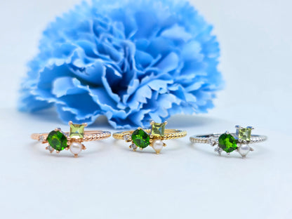 Cluster Gemstone Demi Fine Ring- Tess