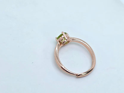 Natural Round 1 Carat Peridot S925 Demi Fine Ring