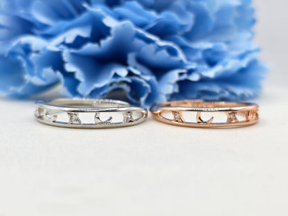 Crescent Star Stacker Ring