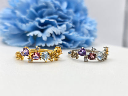 Floral Cluster Gem Ring