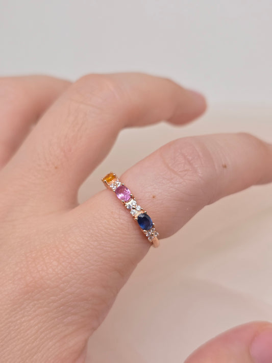 Fancy Sapphire Clover Ring