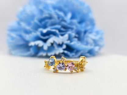 Floral Cluster Gem Ring