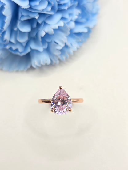 Teardrop 3 Carat Hidden Halo Ring