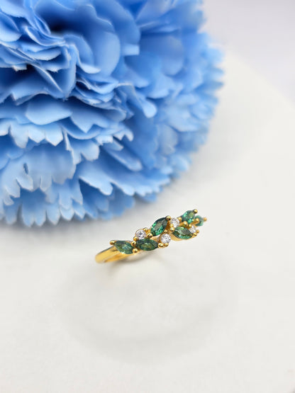 Lab Emerald Marquise Stacker Ring