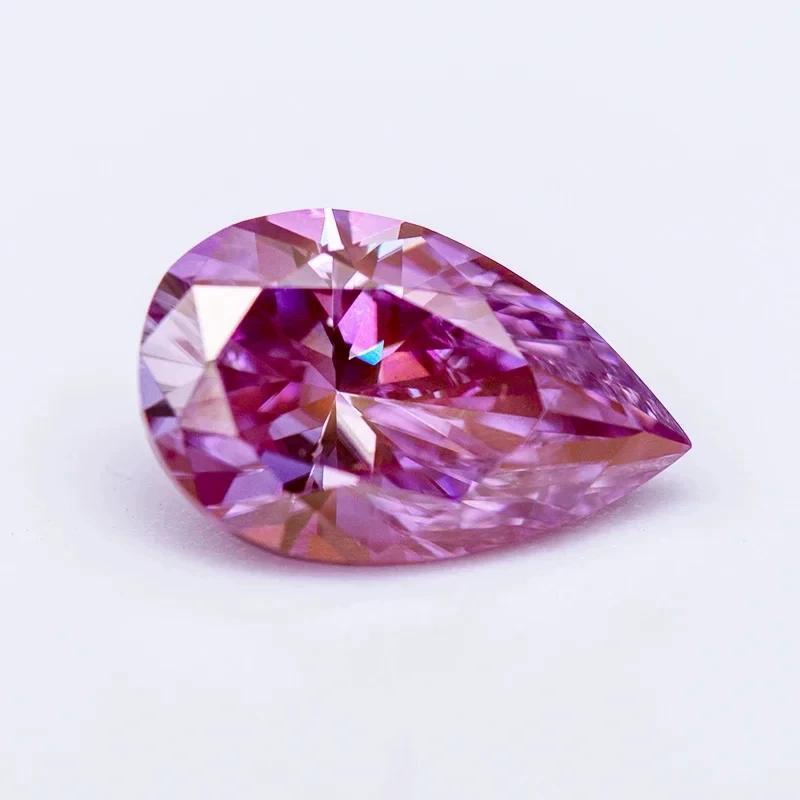 Pink Moissanite Teardrop Loose Gemstone