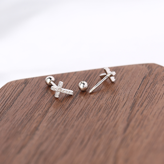 Cross Screwback Studs