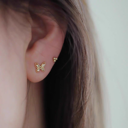 [Pre- Order] Solid 9K Yellow Gold Butterfly Studs