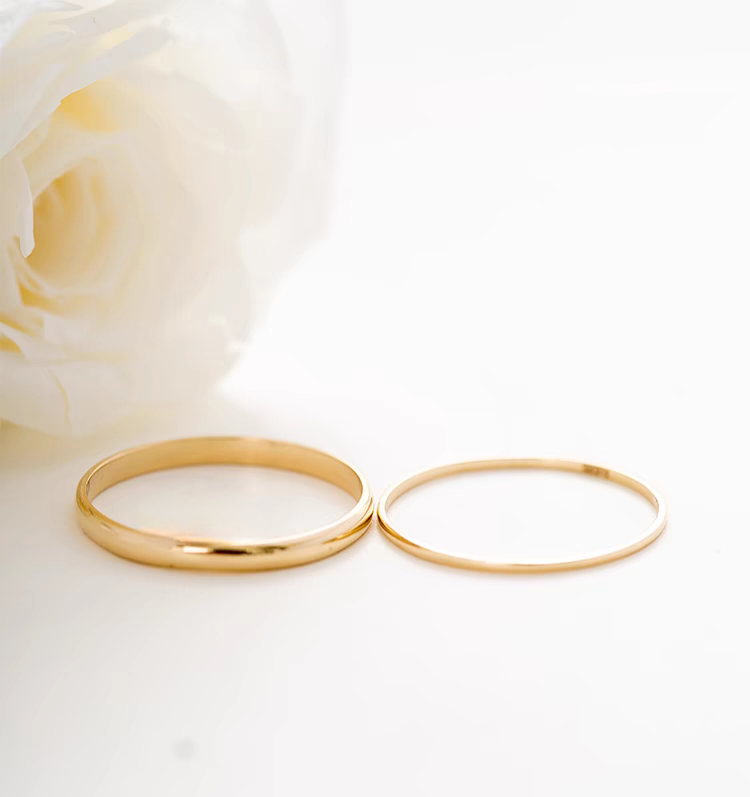 Plain 14K Solid Gold Wedding Band