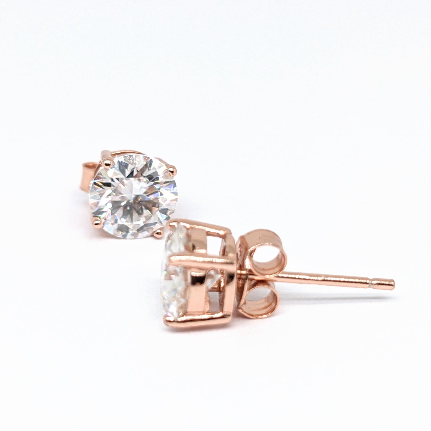 1ct White Moissanite 4 Prong Classic Studs
