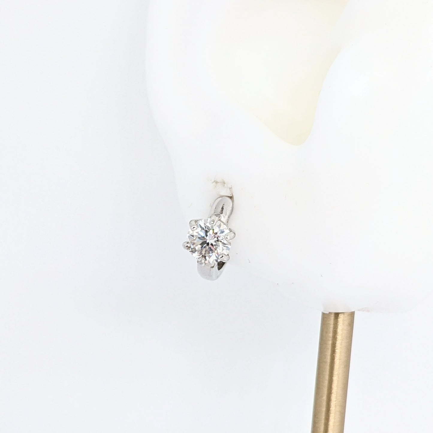Simple 6 Prong Gem Ear Huggies / Ear Hoops