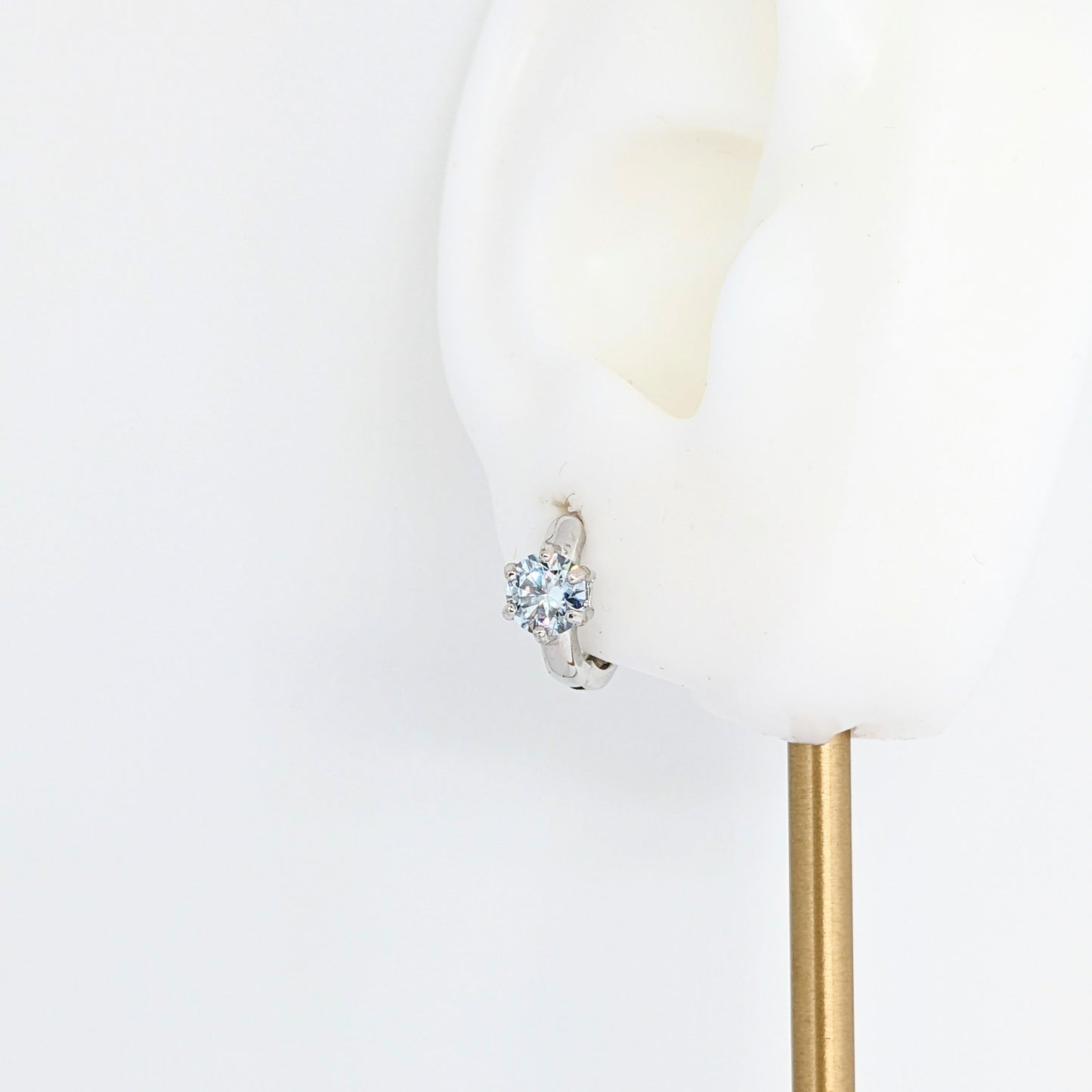 Simple 6 Prong Gem Ear Huggies / Ear Hoops