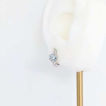 Simple 6 Prong Gem Ear Huggies / Ear Hoops