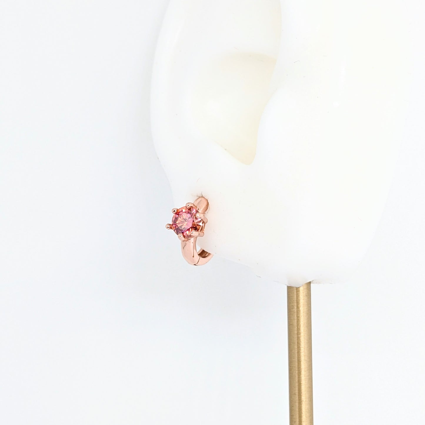 Simple 6 Prong Gem Ear Huggies / Ear Hoops