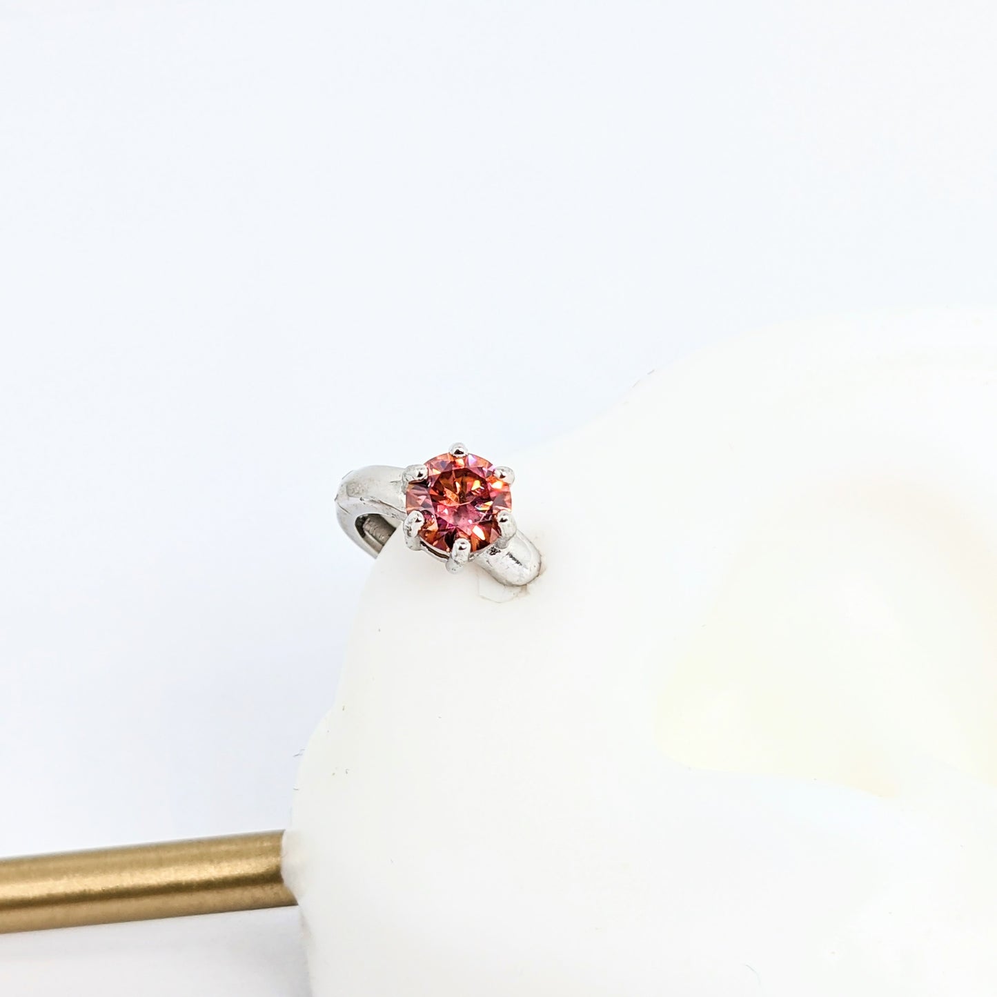 Simple 6 Prong Gem Ear Huggies / Ear Hoops