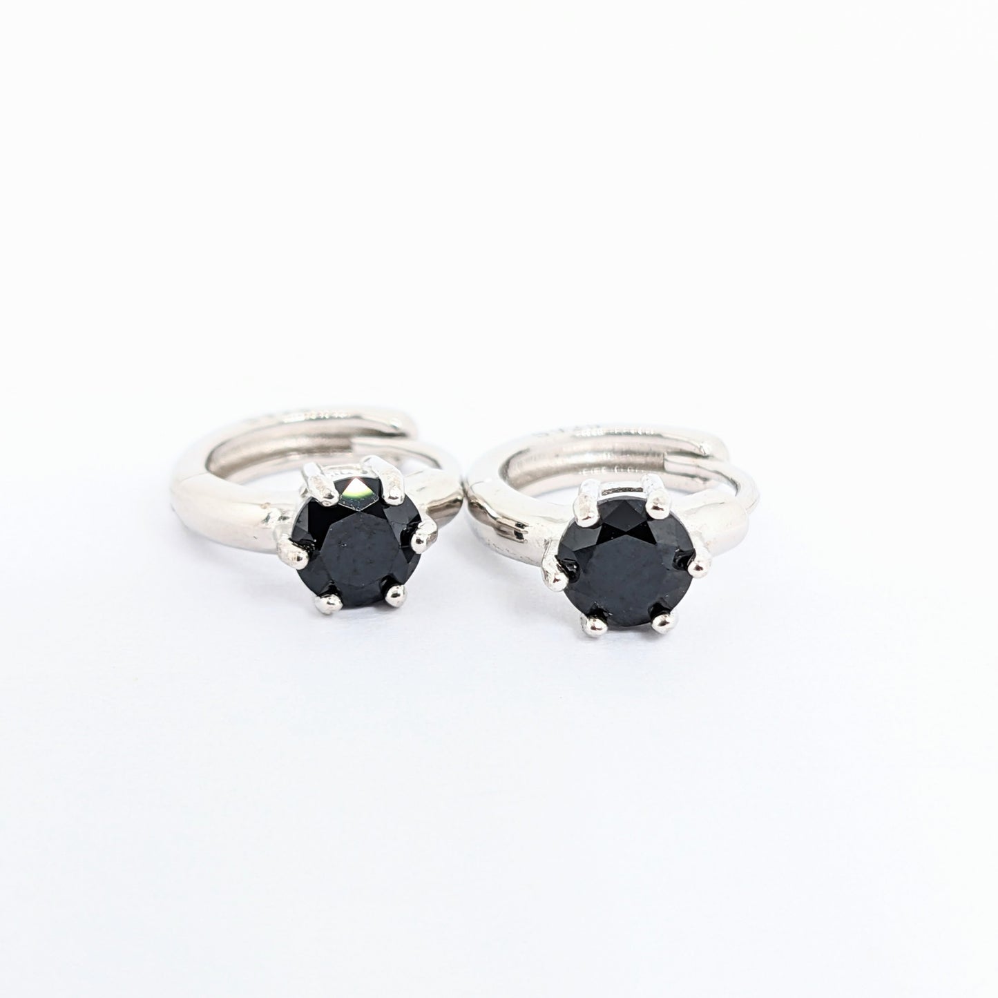 Simple 6 Prong Gem Ear Huggies / Ear Hoops