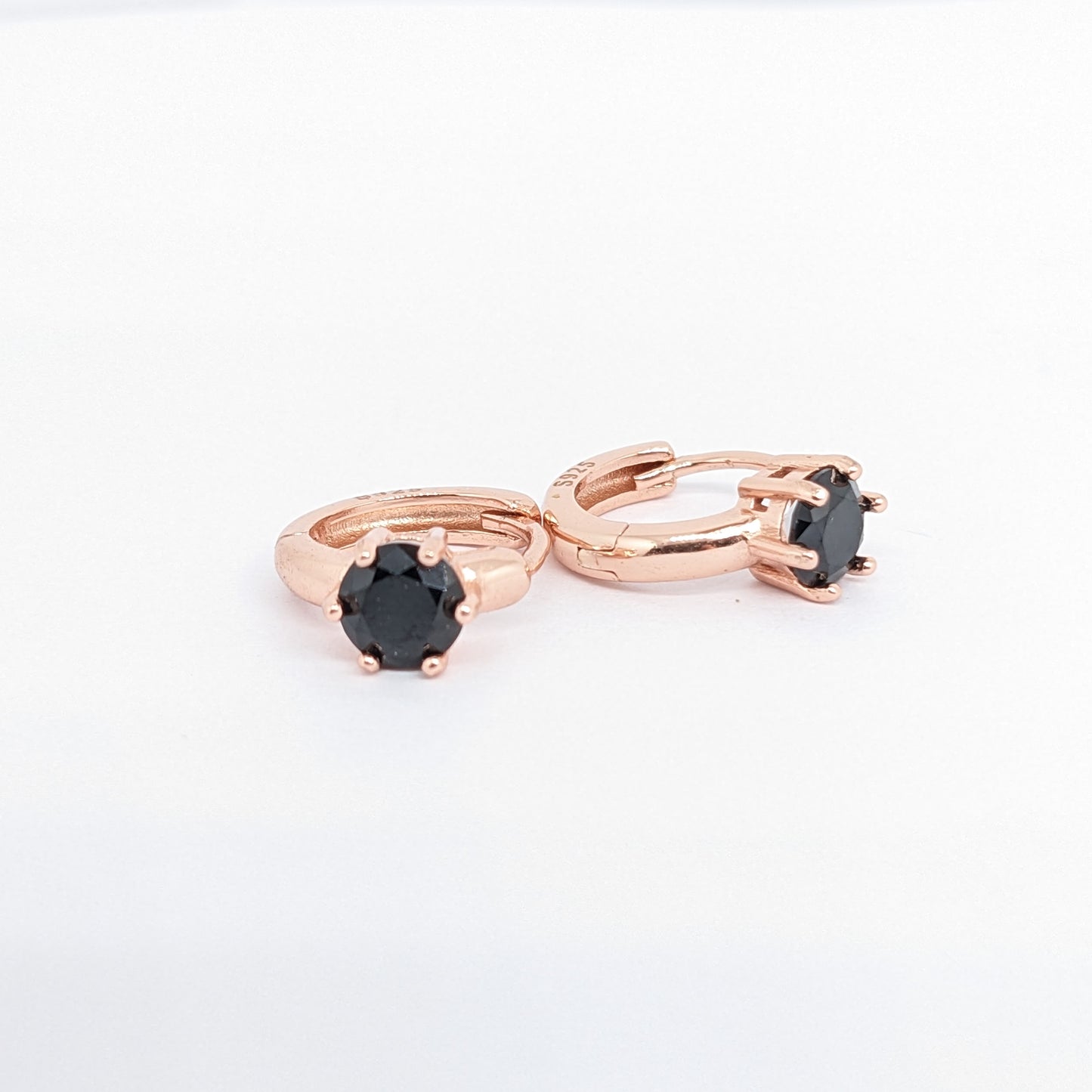 Simple 6 Prong Gem Ear Huggies / Ear Hoops