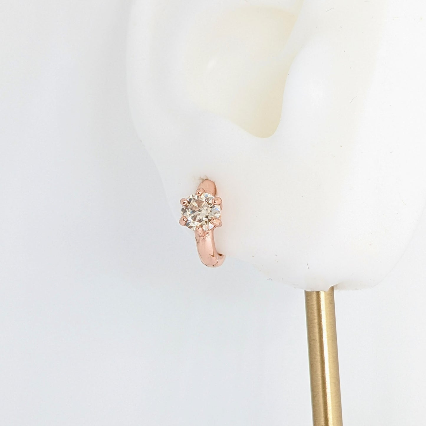 Simple 6 Prong Gem Ear Huggies / Ear Hoops