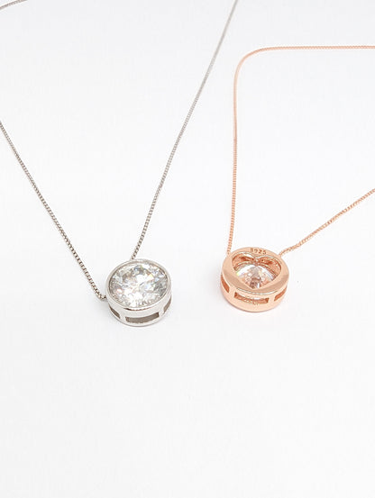 2 Carat Moissanite Round Brezel Necklace