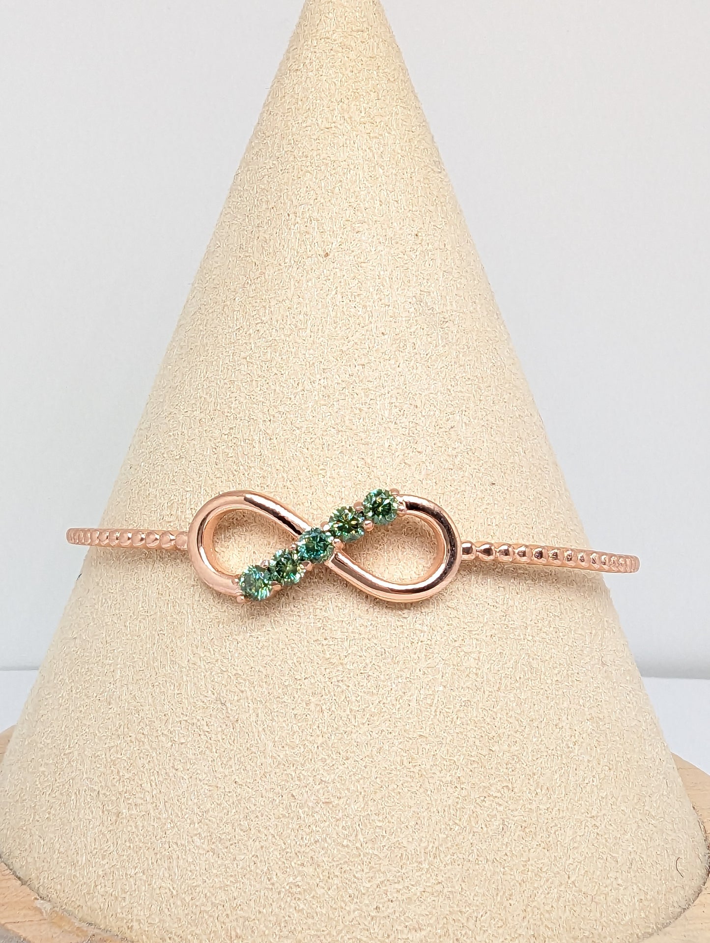 Mint Green Moissanite Infinity Bangle