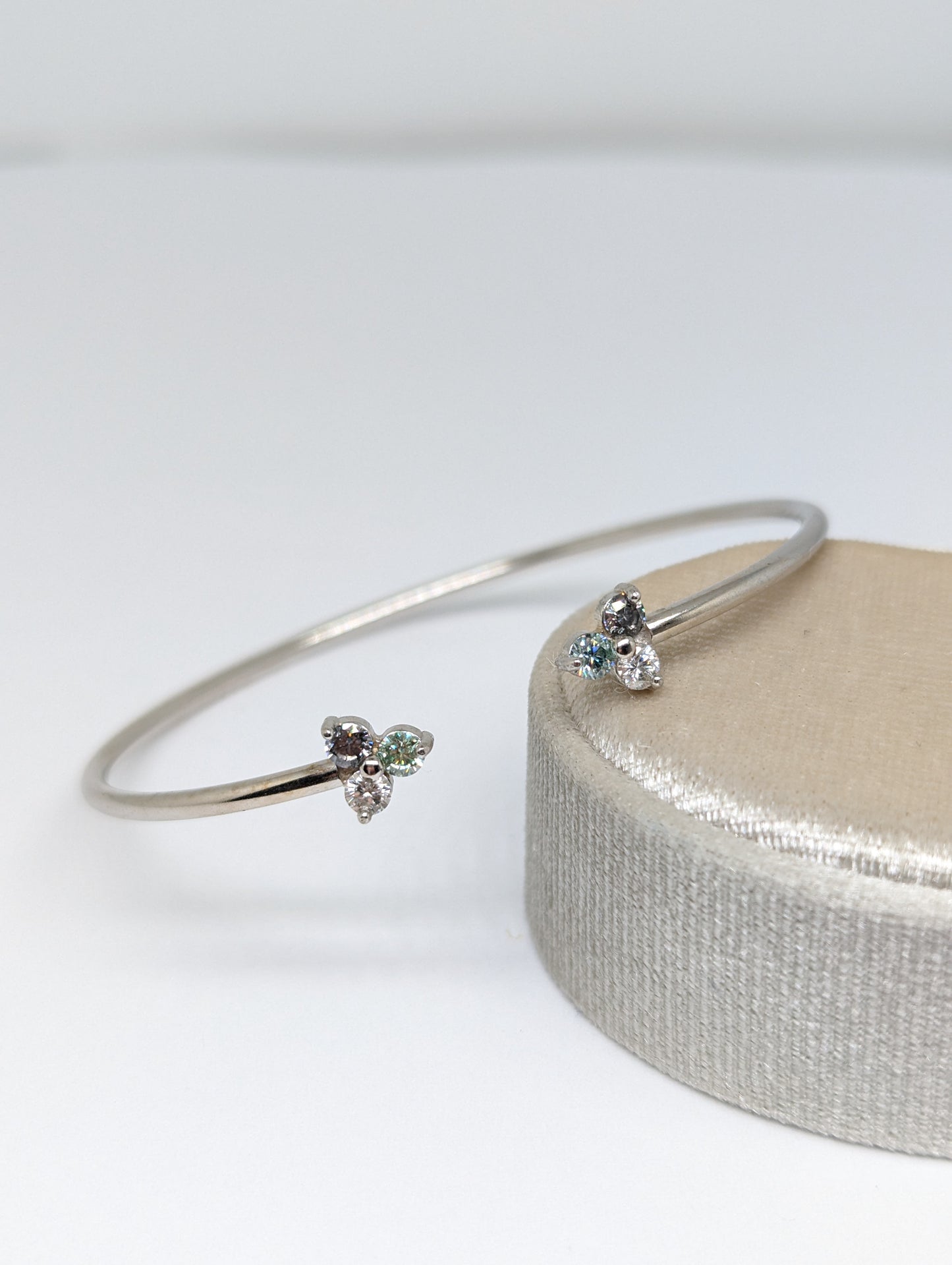 Double Trinity Petite Gem Open Bangle