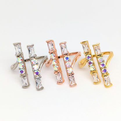 Statement Bar Open Top Gem Ring