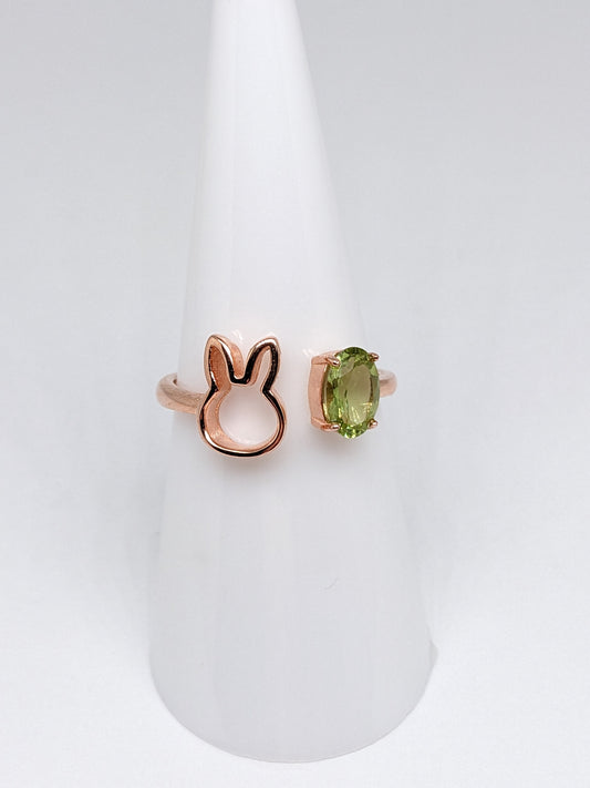 Open Top Bunny Gem Ring